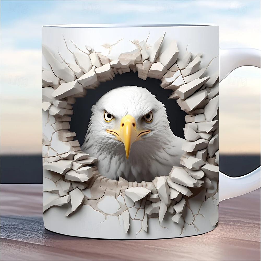 Bird Coffee Cup 3D illusion Coffee Mugs, Animal Gift Cup Travel Mug Funny Drinking Cup Desk Decor,11.2oz Ceramic Mug Tea Mug, Birthday Christmas Gifts for Animal Lovniner 2025 - $19.99 –P9