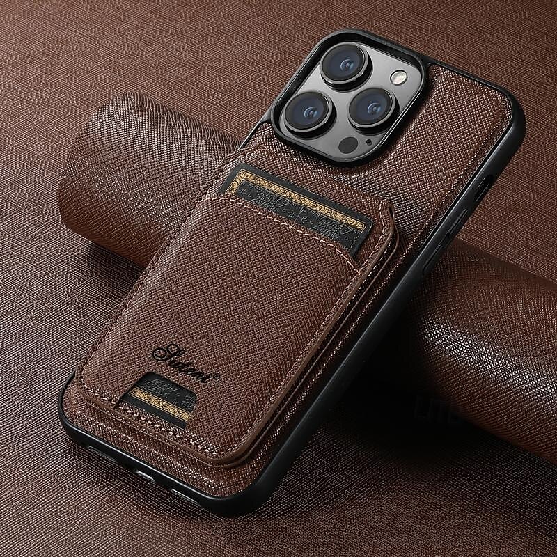 2025年 電話 ケース 用途 iPhone 16 iPhone 15 プロマックスプラス iPhone 14 13 12 Pro Max Plus バックカバー スタンド付き 磁石バックル ワイヤレス充電をサポート レトロ風 TPU PUレザー  コレクション – $24.99 –P13