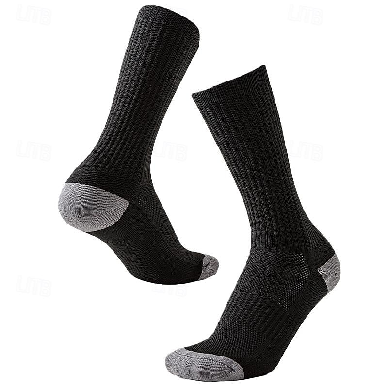 Men's 3 Pairs Multi Packs Socks Running Socks Long Socks White+White+Black Black Color Color Block Sports & Outdoor Daily Vacation Basic Medium Spring Fall Fashion Casual 2025 - $6.99 –P7
