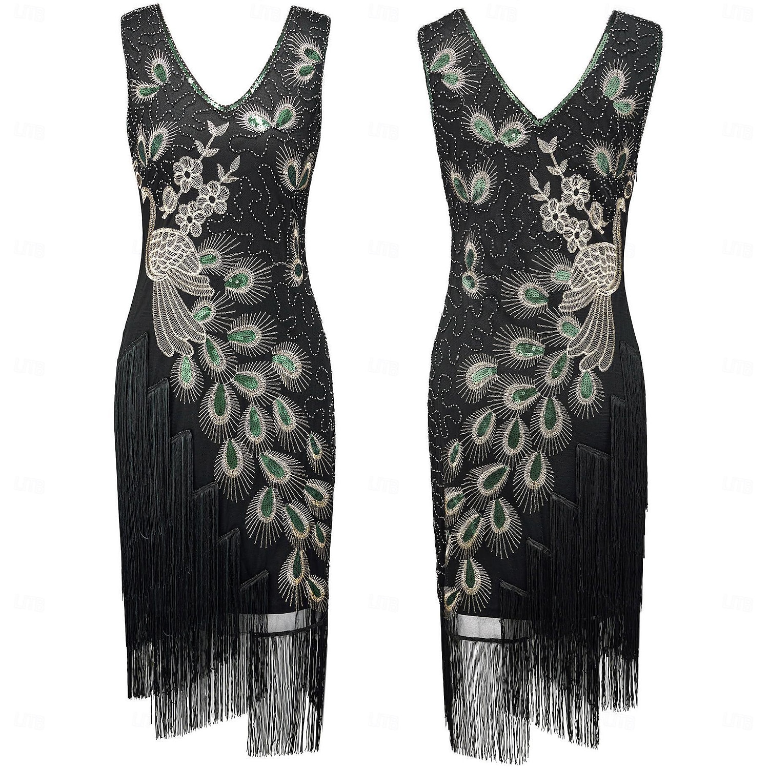 Retró Ordító 20-as évek 1920-as évek Flapper ruha Flapper fejpánt A nagy Gatsby Flapper lány Esküvői Vendég Flitter Rojt Toll Jelmez Női Menyegző Ruha Klub Felnőttek Ruha Fejfedők Hazatérő ruhák 2025 - $54.99 –P2
