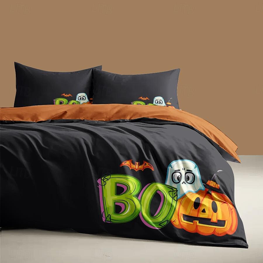 kolekce halloween sada povlaků na přikrývky Jack o lucerna dýně 3dílná sada super měkká šetrná k pokožce s dlouhou životností 2025 - $41.99 –P29