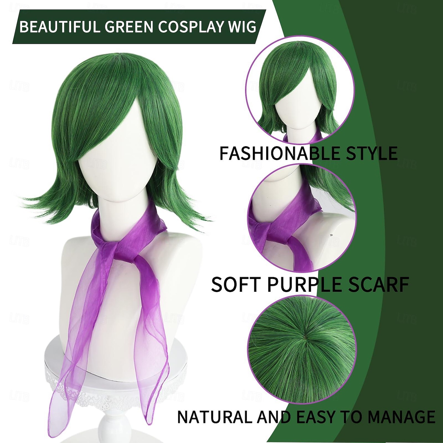 Perruque dégoût de Inside Out 2 courte verte pour femmes cosplay anime bob avec frange perruque en cheveux synthétiques pour déguisement de carnaval fête (seulement les perruques) Halloween de 2025 ? $19.99 –P1