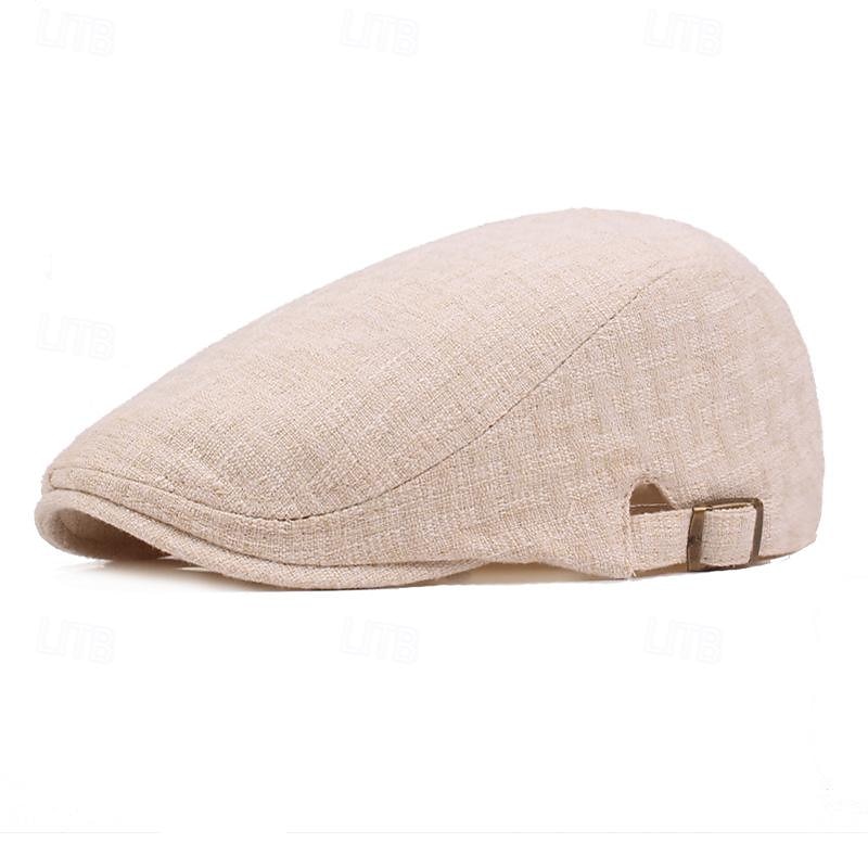 Herren Schiebermütze Ascot-Hut Ballonmütze Schwarz Blau Bauwolle / Leinen Mischung Modisch Brautkleider schlicht Strasse Täglich Glatt Einstellbar Sonnenschutz Atmungsaktiv 2025 - $8.99 –P8