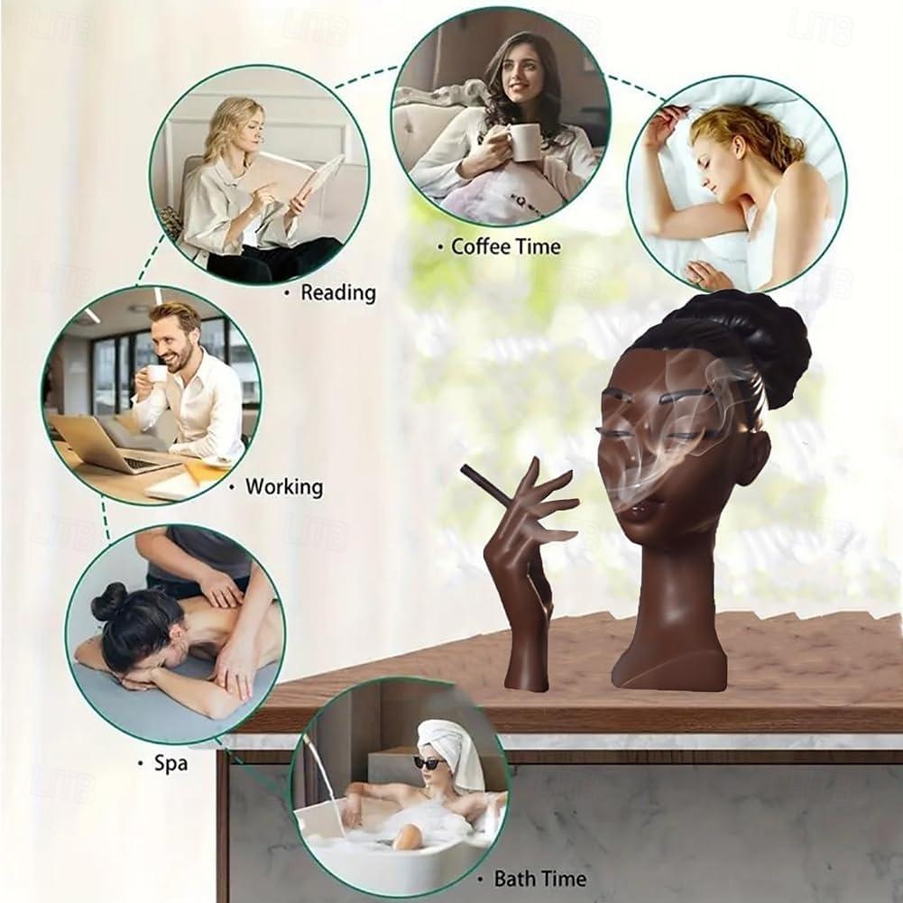 Head Incense Burner Black Woman, Black Lady Head Scents Burner Black Women Head, Head Incense Burner Black Woman,Headscents Incense Holder for Various Environments 2025 - $27.99 –P5
