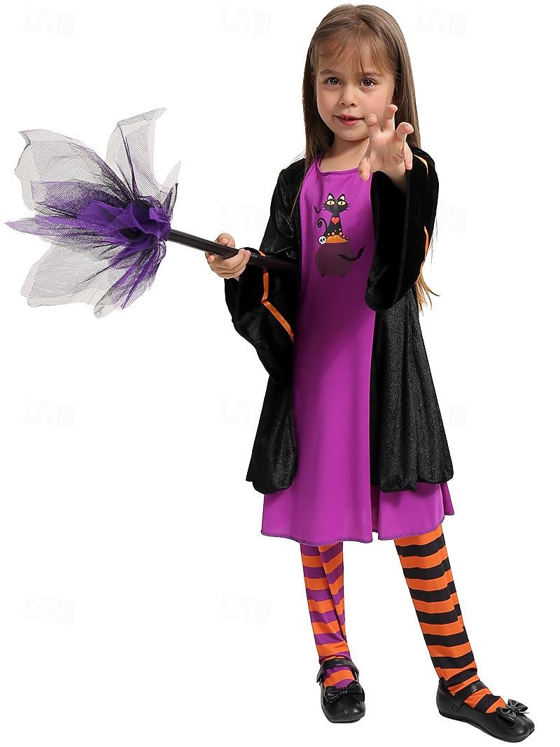 Čerodějnice předvečer Všech svatých Cosplay kostým Maškarní Valpuržina noc Dětské Dívčí Karneval Plesová maškaráda Večírek Jednoduché Halloweenské kostýmy Oblékněte se 2025 - $38.99 –P6