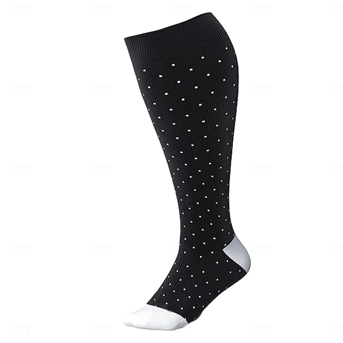 Plus size Compression Socks Athletic Sports Socks Running Socks 1 Pair Color Block Tube Socks Breathable Sweat wicking Comfortable Gym Workout Running Jogging Skateboarding Cycling Sports Dot Nylon 2025 - $10.99 –P3