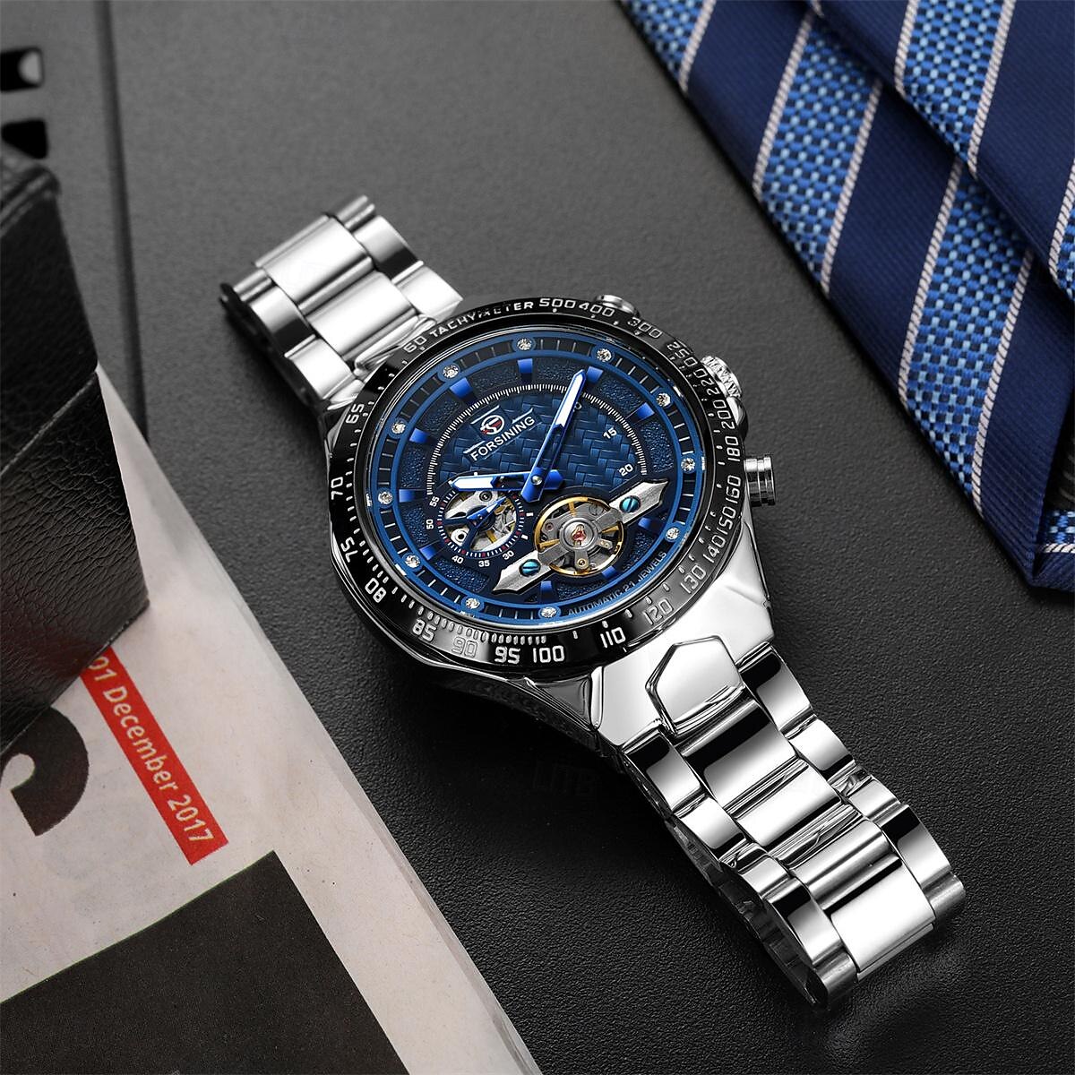 FORSINING Hommes Montre Mécanique Extérieur Sportif Mode Montre Bracelet Remontage automatique Lumineux IMPERMÉABLE Décoration Acier Suivre de 2025 ? $52.99 –P2