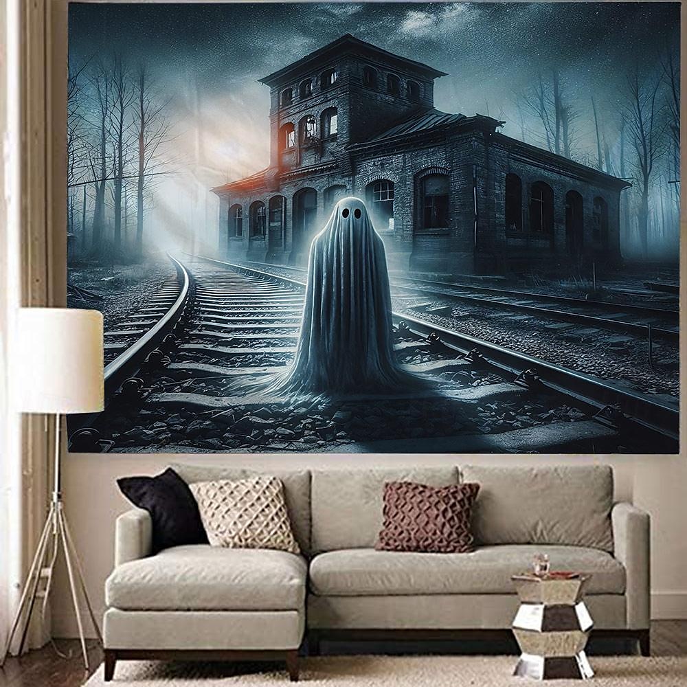 halloween dekorasjoner zombie brud hengende billedvev veggkunst stor billedvev veggmaleri dekor fotografi bakteppe teppe gardin hjem soverom stue dekorasjon spøkelse gresskar heks 2025 - $13.99 –P6