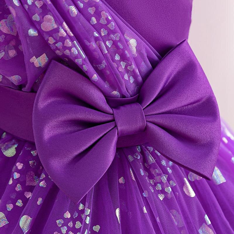 Batole Dívčí Šaty na párty Pevná barva Bez rukávů Svatební Párty Princeznovské Polyester Léto Jaro 4-7 let Šampaňská Světlá růžová Fialová 2025 - $40.99 –P8