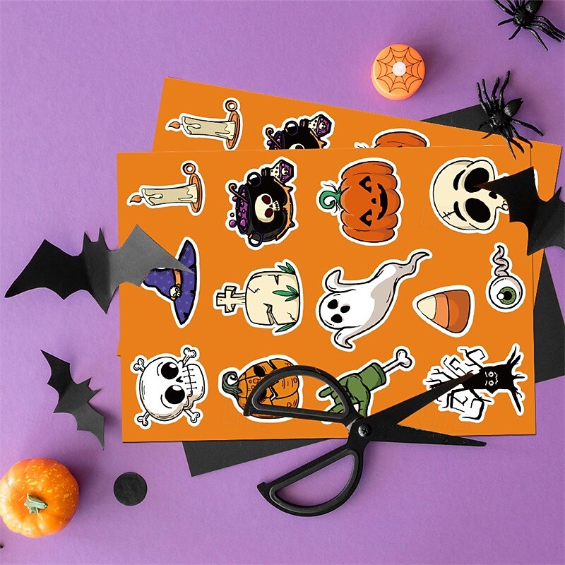 24ks halloween party dekorace mimozemské samolepky personalizované dekorace kytarový notebook zavazadla diy 2025 - $15.49 –P2