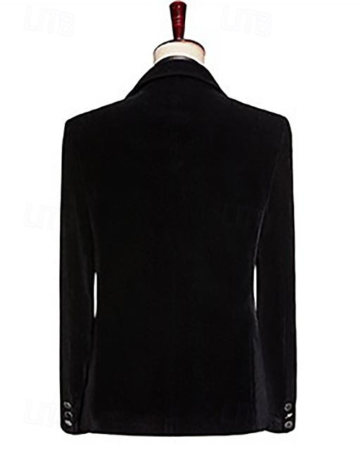 Men's Velvet Blazer Jacket Tuxedo Party Luxury Sparkle Solid Colored Blazer Black Tailored Fit 2025 - $104.99 –P3