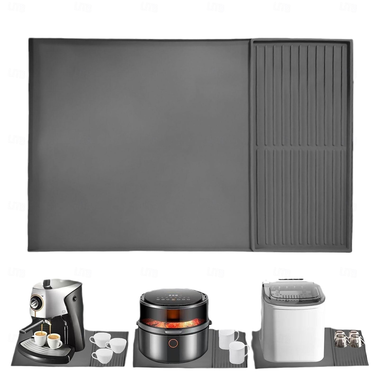 Silicone Coffee Mats Set with Raised Edges - Coffee Bar Mat for Countertop, Coffee Accessories Fit Under Coffee Maker Espresso Machine, Dish Drying Mat, Heat Resistant Kitchen Gadget 2025 - $28.99 –P1