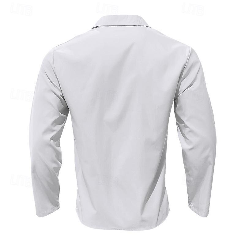 Herren Hemd Sommerhemd Freizeithemd Strandhemd Schwarz Weiß Armeegrün Grau Leicht Blau Langarm Einfach Revers Urlaub Hawaiianisch Button-Down Bekleidung Polyester Mode Lässig Bequem 2025 - $26.99 –P5