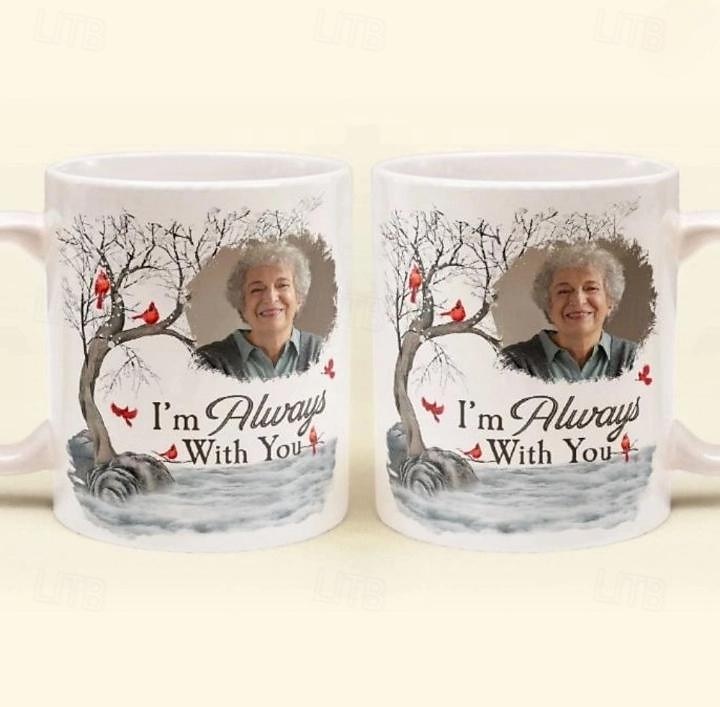 Spersonalizowany kubek pamiątkowy kubek ze zdjęciem zawsze z tobą - przemyślany prezent na Boże Narodzenie dla rodziny i przyjaciół - personalizowany ceramiczny kubek 2025 - $13.99 –P5