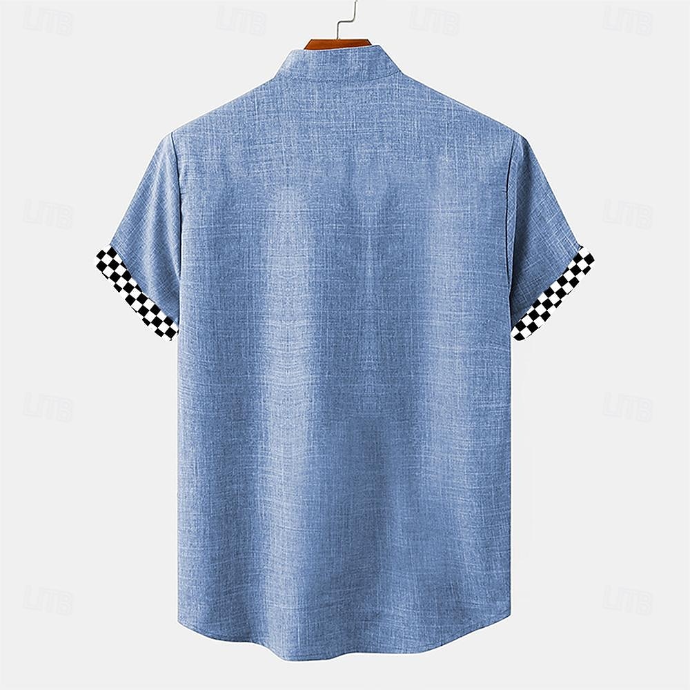 Per uomo Camicia camicia di lino Camicia da spiaggia Camicia hawaiana Albero di cocco Da mare Per eventi Rosa Blu Kaki Maniche corte Collo ripiegabile Estate Abbigliamento del 2025 a $24.99 –P2