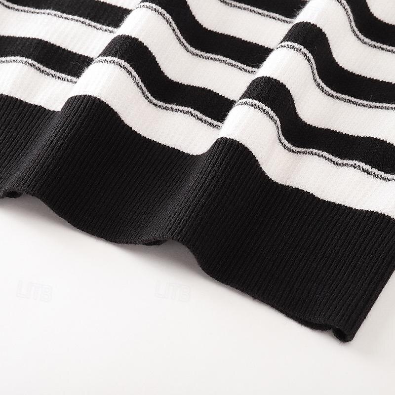 Herren Pullover Strickpullover Gerippt Stricken Standard Strick Streifen Rundhalsausschnitt Modisch Basic Freizeitskleidung Verabredung Bekleidung Herbst Winter Schwarz Grün M L XL 2025 - $34.99 –P6