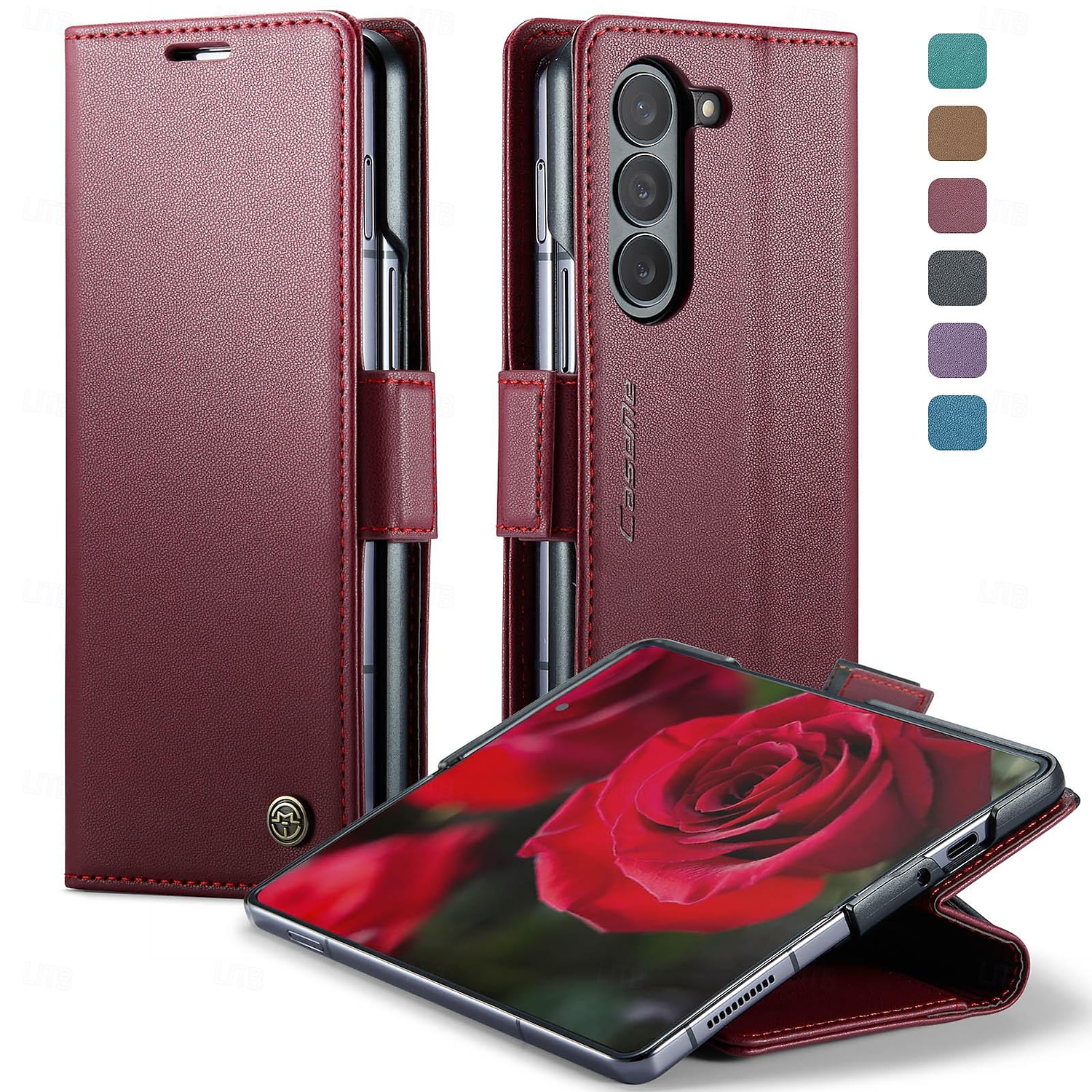 телефон Кейс для Назначение SSamsung Galaxy Z-сгиб 6 Кошелек для карт Матовый матовый Разъем для карты Защита от удара Ретро ТПУ 2025 - $14.99 –P10