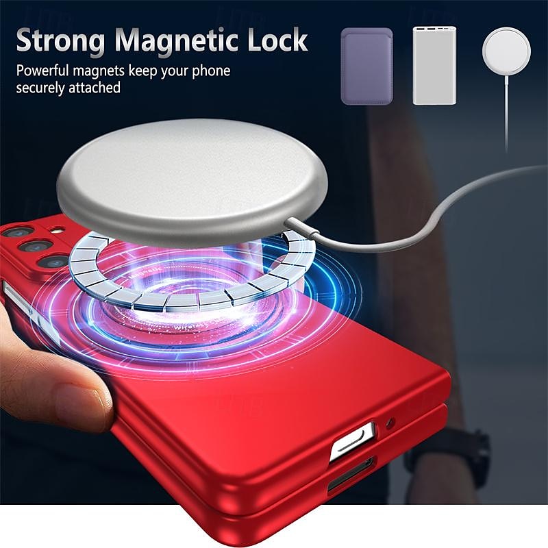 Phone Case For Samsung Galaxy Z Fold 7 Z Fold 6 Z Fold 5 Magnetic Adsorption with Stand Holder Support Wireless Charging Shockproof PC 2025 - $20.99 –P6