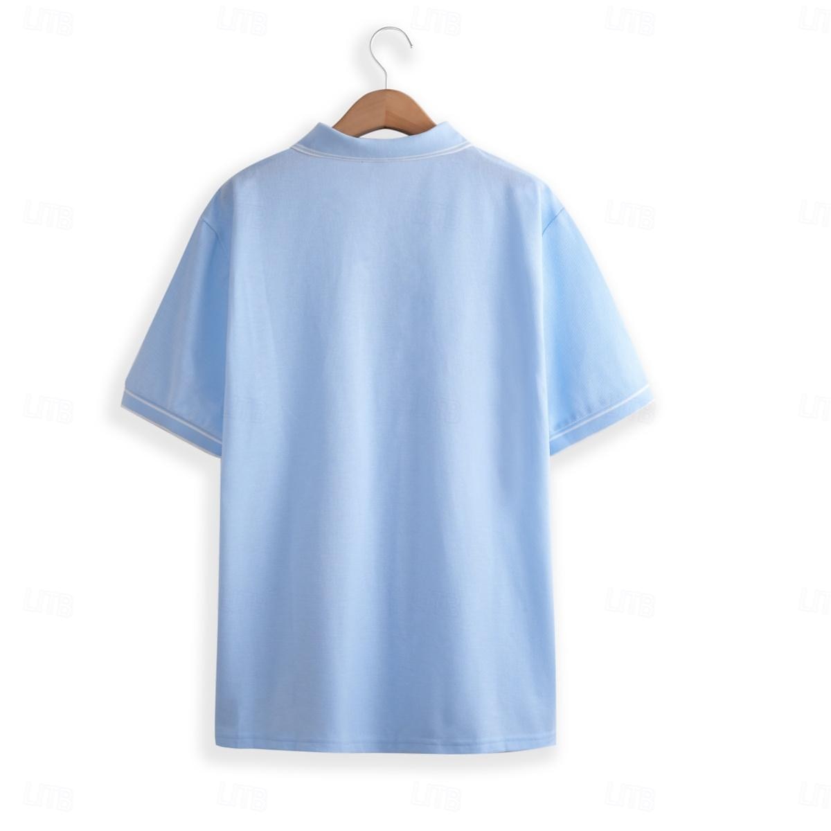 Herren Baumwoll-Poloshirt Golfshirt Arbeit Geschäft Gerippter Polokragen Klassisch Kurzarm Basic Modern Einfarbig Patchwork Knöpfe Frühling & Sommer Normale Passform Dunkelgrau Schwarz Burgunderrot 2025 - $22.99 –P13