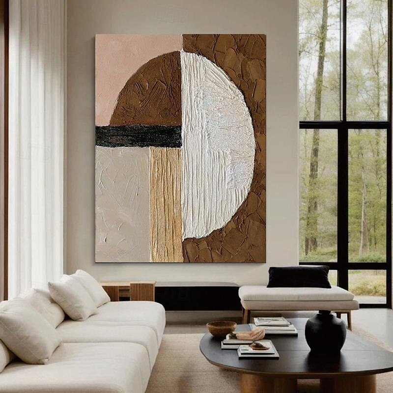 beige braun Malerei handgemachte braun Wabi Sabi Kunstwerk Ölgemälde handgemalt strukturierte Ölgemälde beige Ölgemälde braun abstrakte Leinwand Kunst moderne horizontale Dekor Kunst 2025 - $116.99 –P7