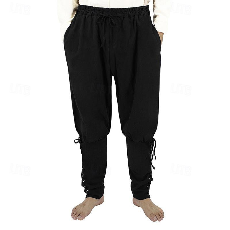 Retro Antiguo Medieval Renacimiento pantalones piratas Feria del Renacimiento caballero celta Ranger Color sólido Hombre Pirata Fantasía Víspera de Todos los Santos Carnaval Mascarada Rendimiento 2025 - $27.99 –P14
