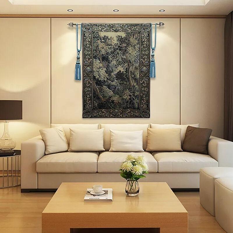 jacquard vevd billedvev gobelin aubusson veggkunst hengende stor billedvev reproduksjon vevstol bomullsvev kongelig hageblomster belgisk billedvev (uten dusker og stang) 2025 - $197.99 –P6
