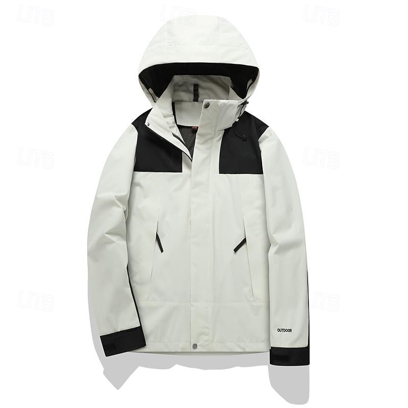Hombre Chaqueta Softshell Chaqueta para senderismo Al aire libre Bloque de color Resistente al Viento Resistente al Agua Chaqueta cortavientos Viaje Negro Marfil Verde Gris 2025 - $34.39 –P5