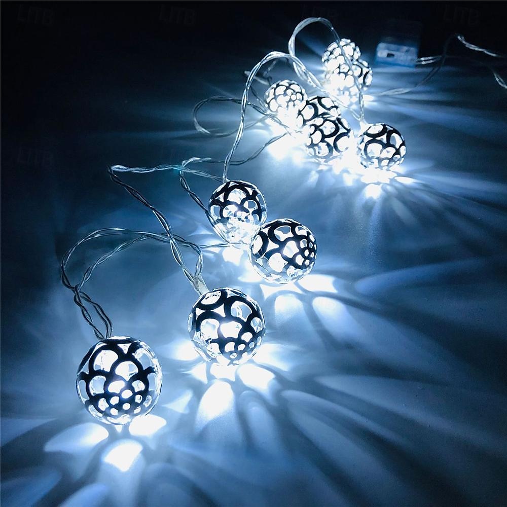 elegant bryllupsmottak fest led marokkansk mønster ball string lys, juledekorativt nattlys for julefestival, bryllup, fest og gårdsplass 1 stk. 2025 - $14.49 –P8