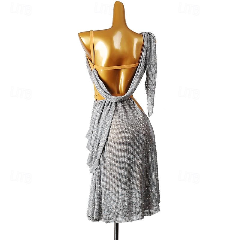 Danse latine Robe Cristaux / Stras Femme Utilisation Usage quotidien Sans Manches Spandex de 2025 ? $168.99 –P4