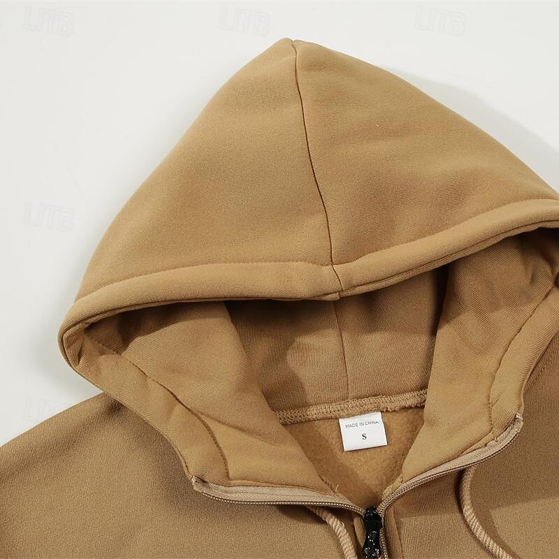 Per uomo Felpa con cappuccio a zip intera Felpa con cappuccio e zip Bianco Rosso Blu Cachi Con Cappuccio Blocco di colori Con zip Patchwork Sport & Outdoor Quotidiano Ferie Poliestere Streetwear del 2025 a $23.99 –P9