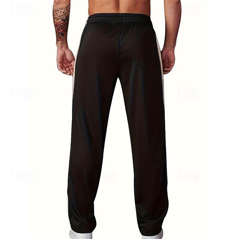 Men's Sweatpants Trousers Straight Leg Sweatpants Patchwork Pocket Elastic Waist Color Block Comfort Sports Outdoor Daily Fashion Casual Black Wine Micro-elastic 2025 - $21.99 –P6