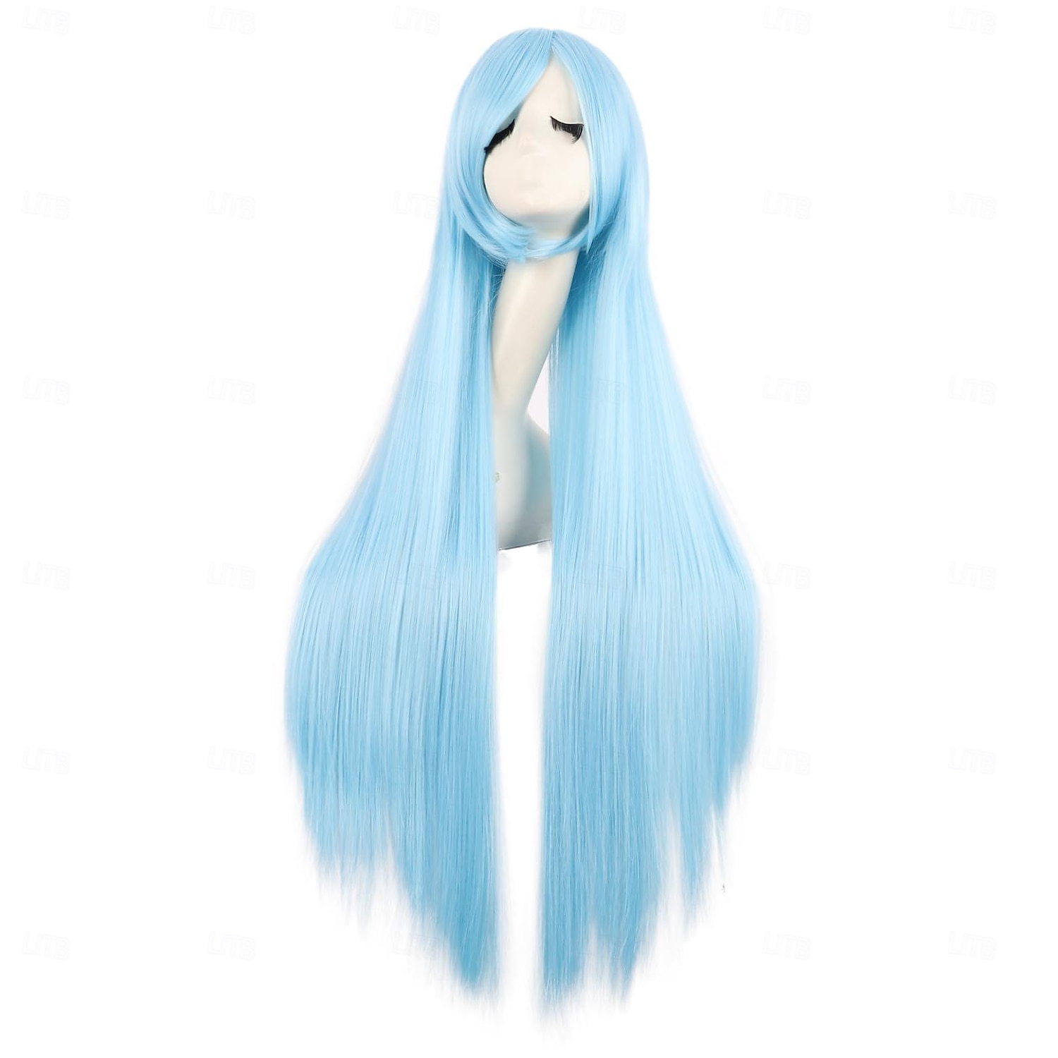 Peruca de Cosplay Longa Lisa com Franja Obliqua de 40 Polegadas 100 cm Perucas de Festa de Halloween de 2025 por GBP £10 –P11