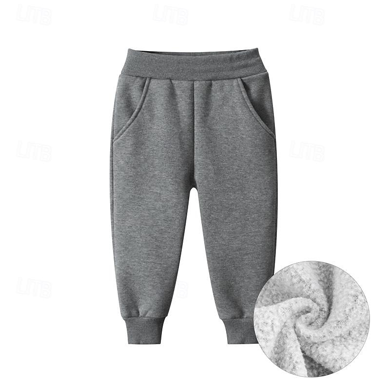 Pojkar 3D Ensfärgat Byxor Joggingbyxor Höst Vinter Aktiv Grundläggande Barn 4 år + Utomhus Sport Ledigt Normal 2025 - $16.49 –P3