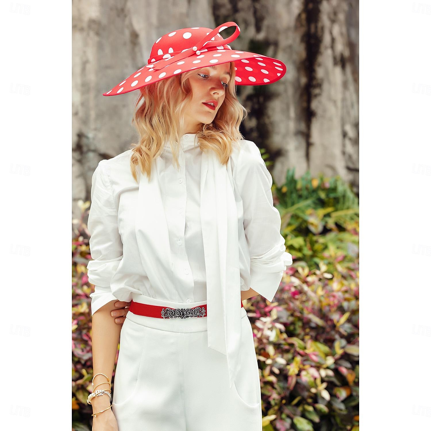 kalapok fiber bowler / cloche sapka napkalap cilinder esküvői tea party elegáns aranyos masnival pöttyös fejfedő 2025 - $30.99 –P6