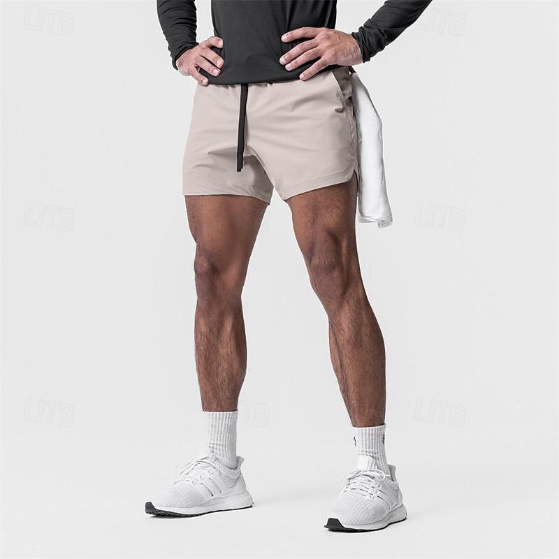 Hombre Pantalones Cortos Running Shorts de gimnasio Pantalones de chándal Correa Bolsillo con forro de compresión Cintura elástica Bermudas Interior Exterior Deporte Verano Secado rápido Ligero Suave 2026 - $16.49 –P5