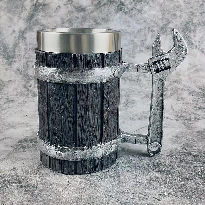 1pc Antique Viking Beer Mug - Wooden Barrel Cup with Stainless Steel Liner - Perfect Gift for Beer Lovers 2025 - $32.99 –P13
