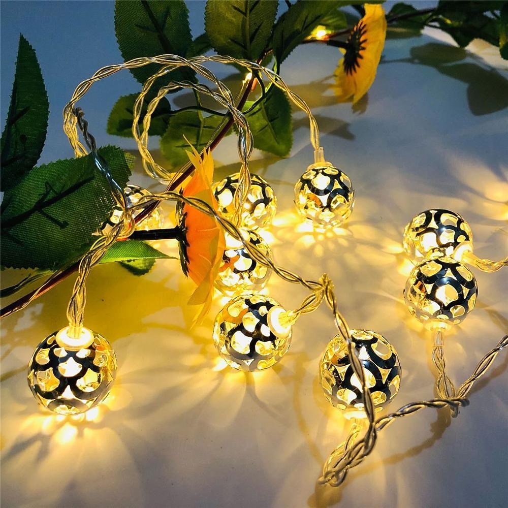 elegant bryllupsmottak fest led marokkansk mønster ball string lys, juledekorativt nattlys for julefestival, bryllup, fest og gårdsplass 1 stk. 2025 - $14.49 –P1