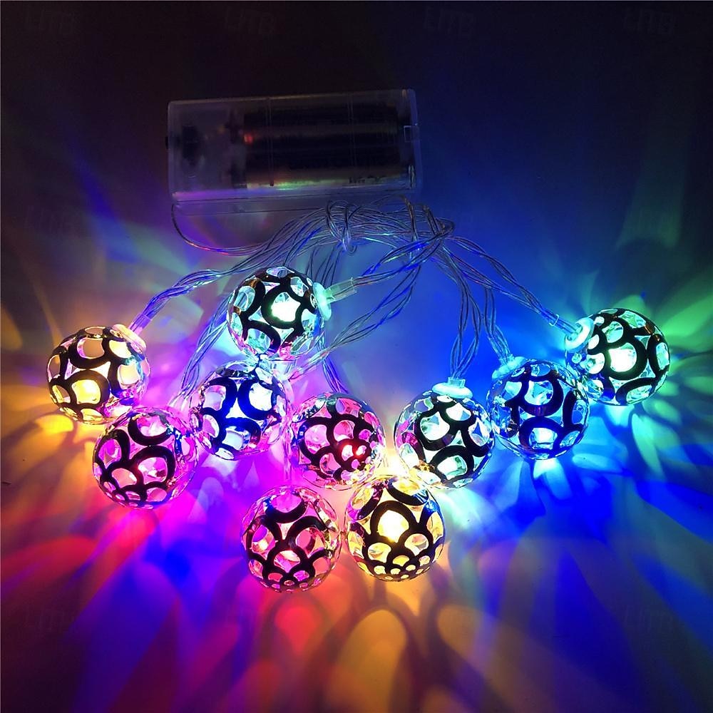 elegant bryllupsmottak fest led marokkansk mønster ball string lys, juledekorativt nattlys for julefestival, bryllup, fest og gårdsplass 1 stk. 2025 - $14.49 –P9