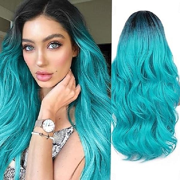 Perruques longues ondulées longue perruque bouclée pour femmes partie centrale look naturel cheveux synthétiques Halloween cosplay soirée de 2025 ? $18.99 –P5