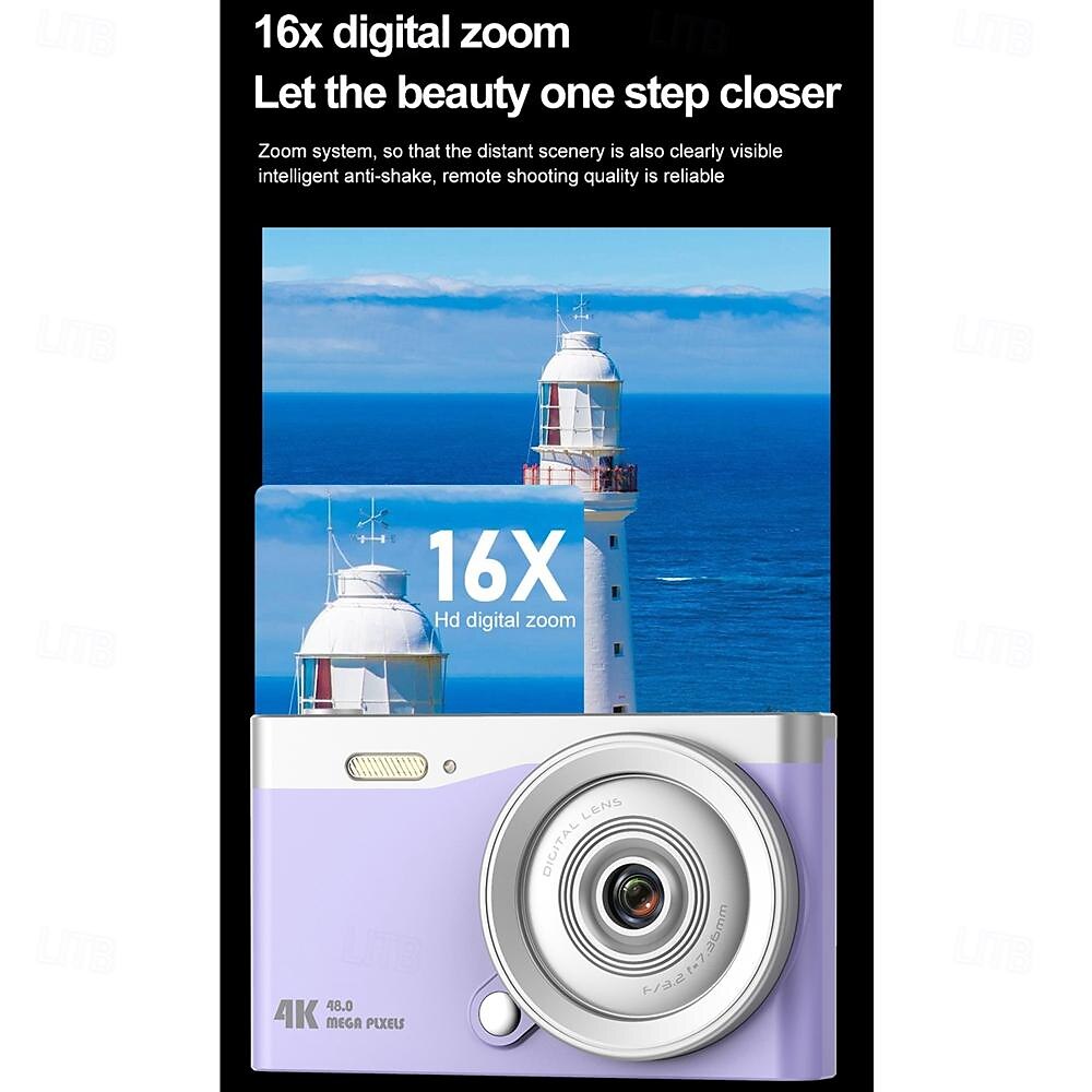 High definition anti shake 6800W true 4K high-definition digital student camera 16x zoom camera and video recorder 2025 - $56.99 –P7