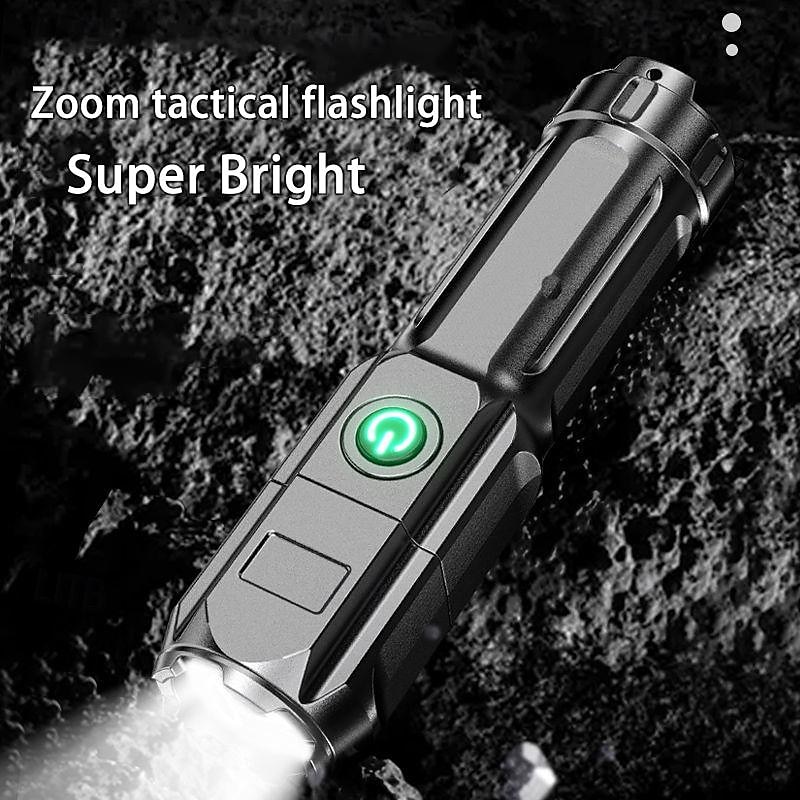 LED Flashlight USB Super Bright Zoomable USB Rechargeable Tactical Torch for Camping Hiking Fishing Outdoor Hunting 3.7V 2025 - $3.49 –P4