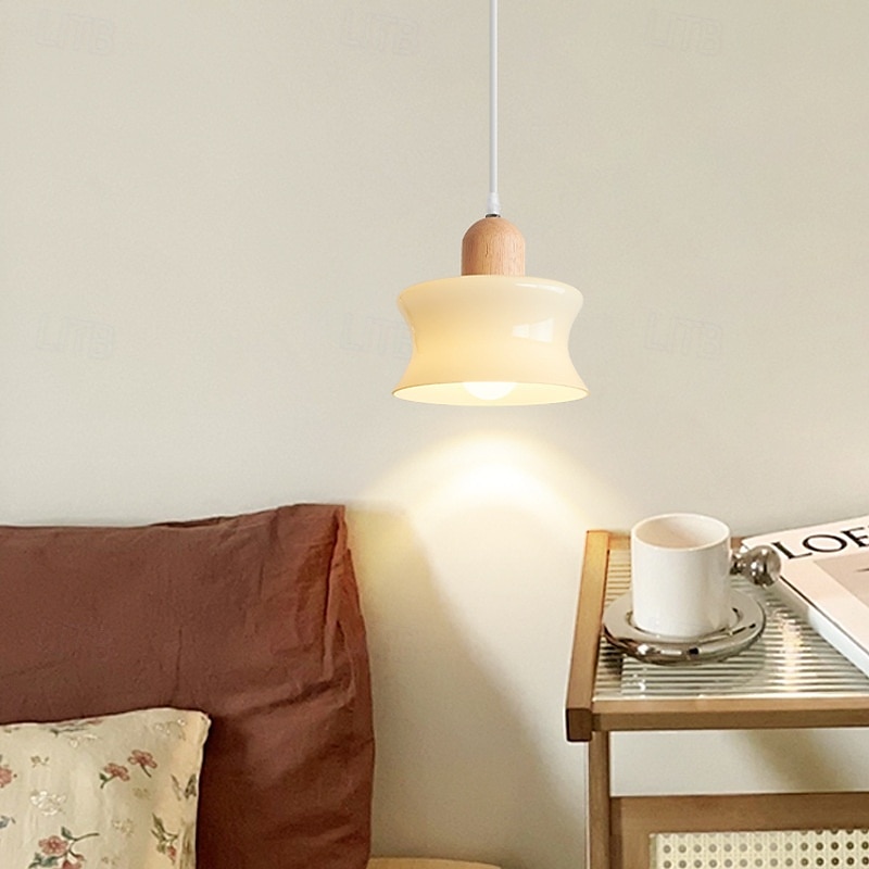 lampada a sospensione a led bianco caldo 1 luce 7w e26/e27 interni in stile francese paralume in vetro lampada a sospensione filo sospeso lampadario a soffitto regolabile comodino soggiorno apparecchi del 2025 a $101.99 –P3