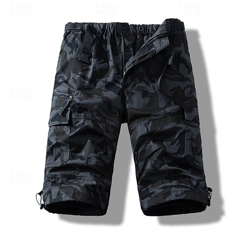 Per uomo Pantaloncini tattici Pantaloncini modello cargo Pantaloncini Bottoni A cordoncino Multi tasca Liscio Indossabile Lunghezza del ginocchio Esterno Giornaliero Campeggio e hiking Di tendenza del 2025 a $20.99 –P2