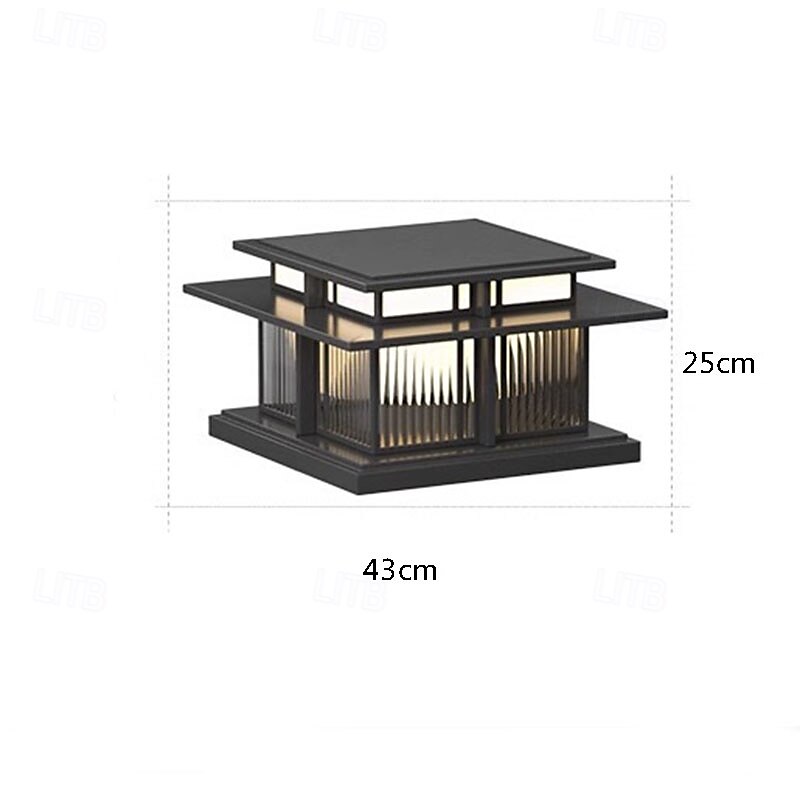 luz de parede externa led branco quente 35/42 cm 1 luz estilo chinês luzes de coluna à prova d'água luzes de poste de pátio e27 lâmpada de poste de acrílico transparente 110-240v de 2025 por $265.59 –P5