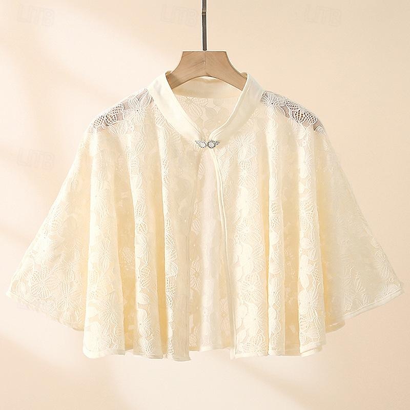 Estolas de Señora Elegante Lujo Sin Mangas Poliéster Velos de Boda Con Encaje Para Boda Verano 2025 - $21.99 –P3