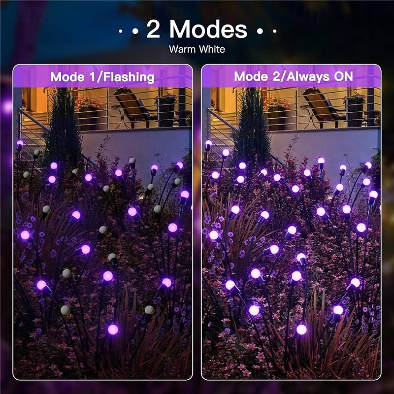 Zonne Wind-Swing Paarse Vuurvlieg Pad Lichten - Kleurveranderende LED Waterdicht Auto-On Perfect voor Tuin  Landschapsdecoratie 1/2 stuks voor Halloween 2026 - $16.49 –P10