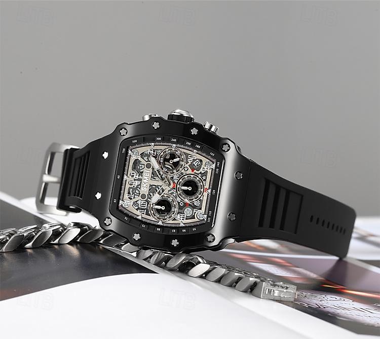SKMEI Men Quartz Watch Outdoor Fashion Casual Wristwatch Stopwatch Countdown Calendar Waterproof Silicone Gel Watch 2026 - $42.99 –P17