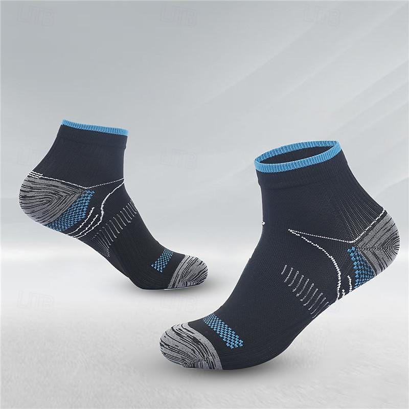 Compression Socks Athletic Sports Socks Running Socks 1 Pair Color Block Men's Socks Anti-Slip Breathable Sweat wicking Comfortable Gym Workout Basketball Running Jogging Cycling Sports Color Block 2025 - $8.49 –P1