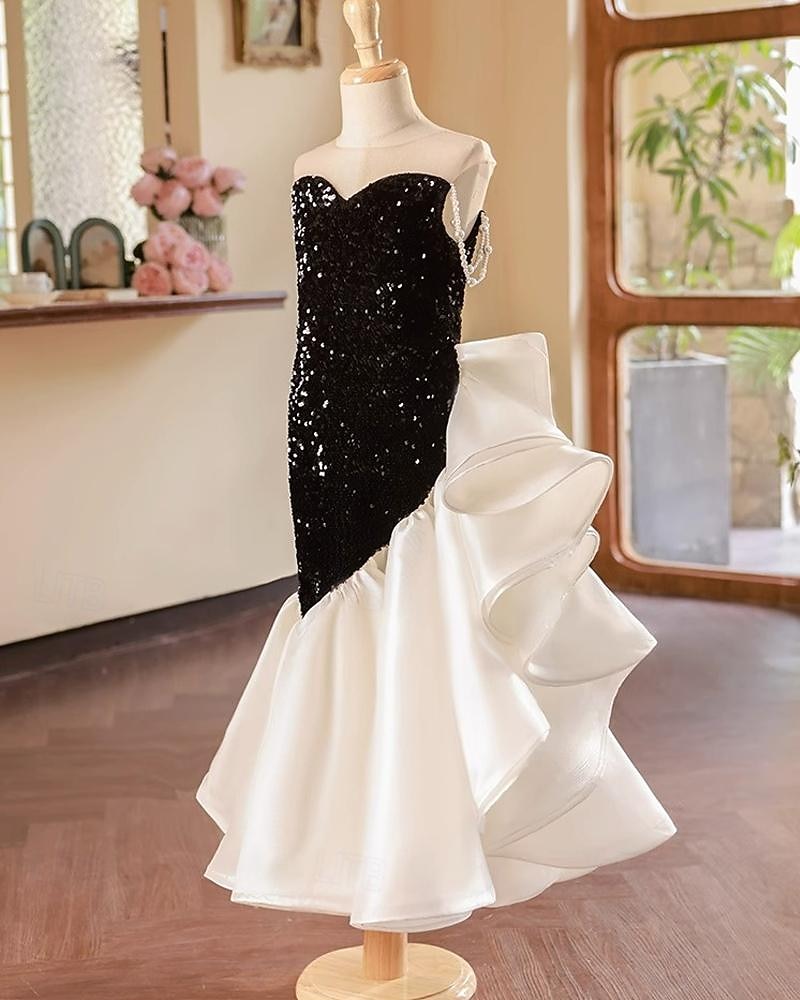 Mädchen' 3D Feste Farbe Party Kleid Ärmellos Sommer Leistung Party Geburtstag Prinzessin Schön Süß kinderkleidung 4-12 Jahre abendkleider Maxi Regular Fit 2026 - $111.99 –P3