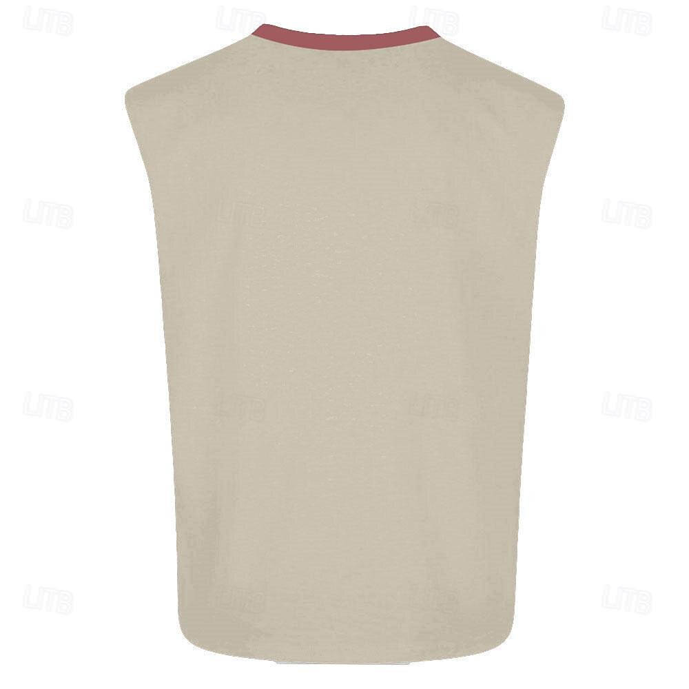 Blutflecken Modisch Täglich Herren 3D-Druck T Shirt Party Strasse T-Shirt Khaki Ärmellos Rundhalsausschnitt Hemd Sommer Frühling Bekleidung S M L XL XXL XXXL 2025 - $15.99 –P2